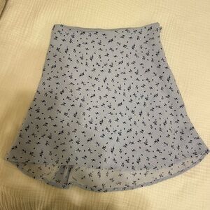 H&M Light Blue Floral A-Line Skirt